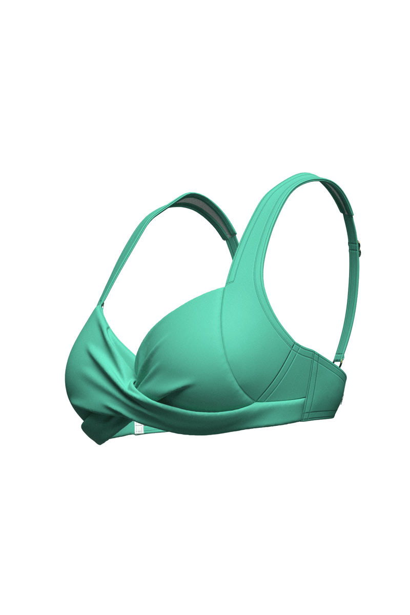 Core Solid Mint Green Plus Cup Cross Front Bikini Top