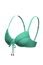 Sunseeker Core Solid Mint Green Pintuck Tied Bikini Top