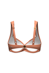 Core Solid Deep Peach Plus Cup Cross Front Bikini Top