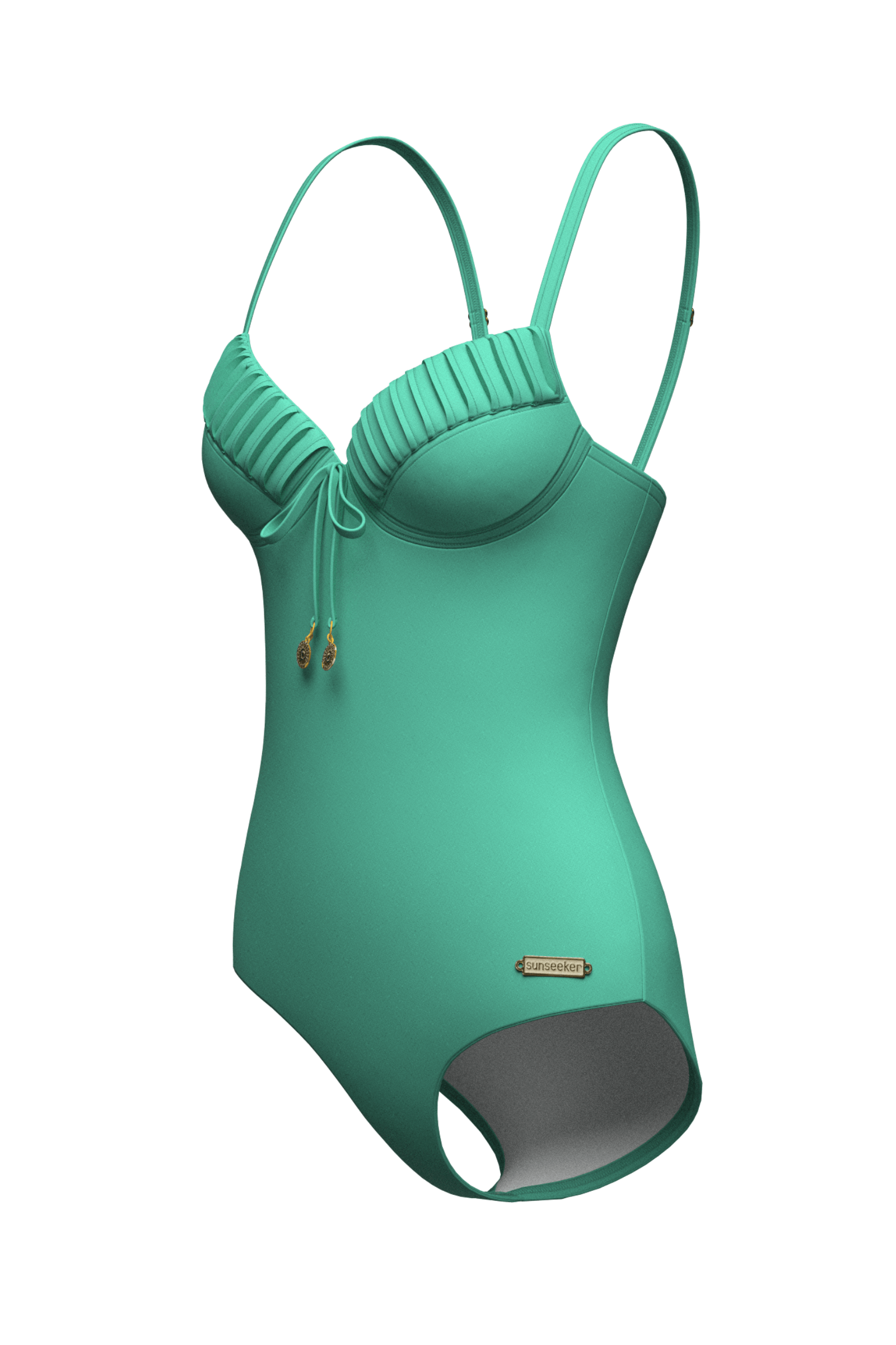 Sunseeker Core Solid Mint Green Pintuck Onepiece