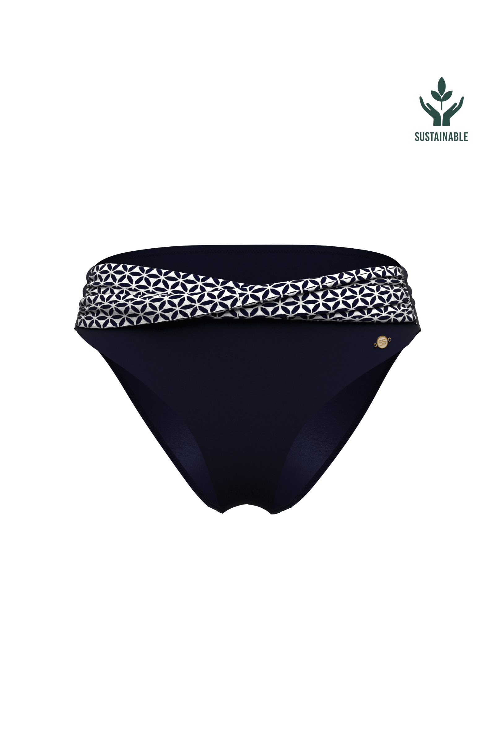 Sunseeker Bold Bloom Navy Cross Waistband Full Classic Pant