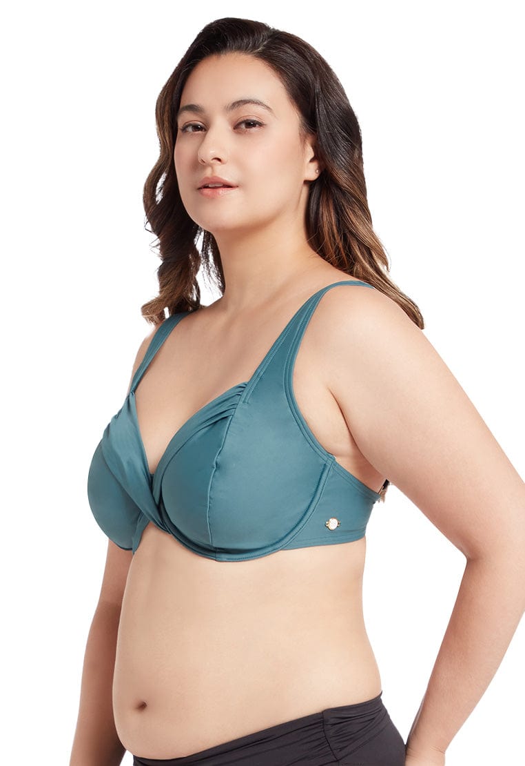 Tactile Comfort French Navy Plus Cup Underwire Bikini Top - Sunseeker