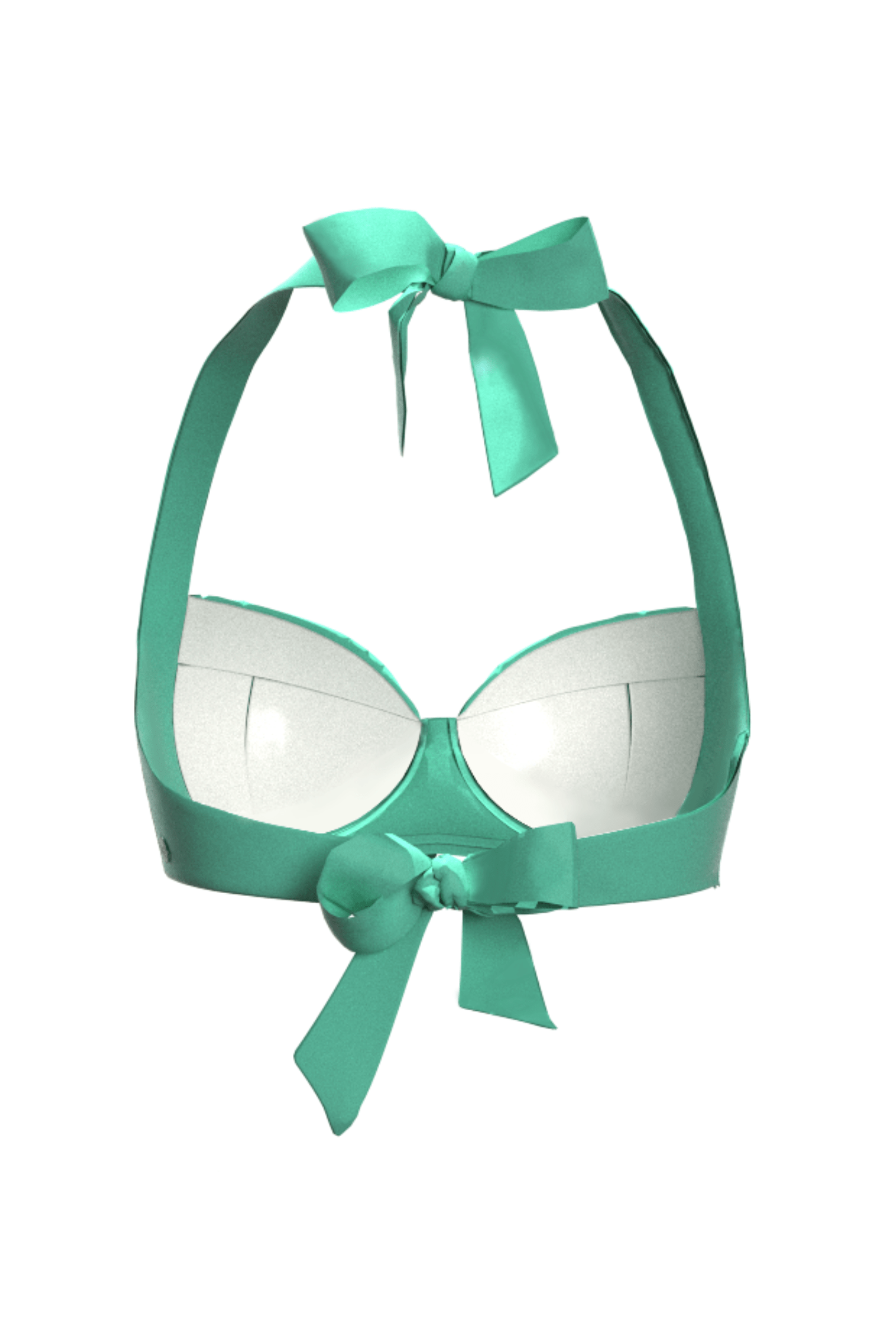 Sunseeker Core Solid Mint Green Tied Halter Bikini Top