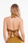 Riviera Amber Pleated Halter Neck Bikini Top