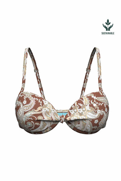 Grounded Culture Moulded Knot Front Underwire Bikini Top