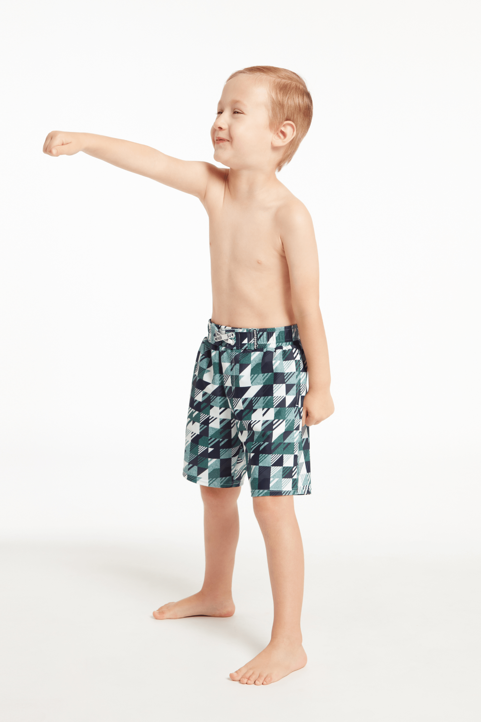 Sunseeker Cherecked Elastic Waistband Boardshorts