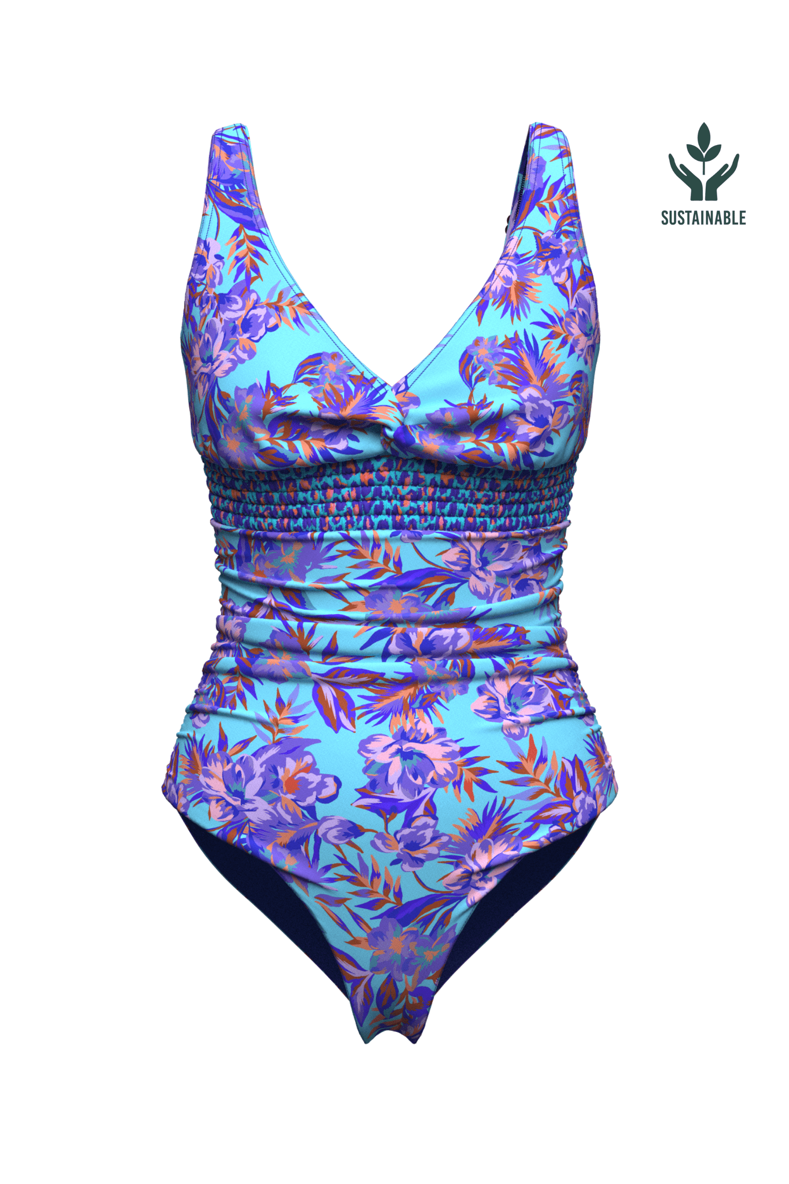 Sunseeker Joyful Florals Blue Plus Cup Onepiece