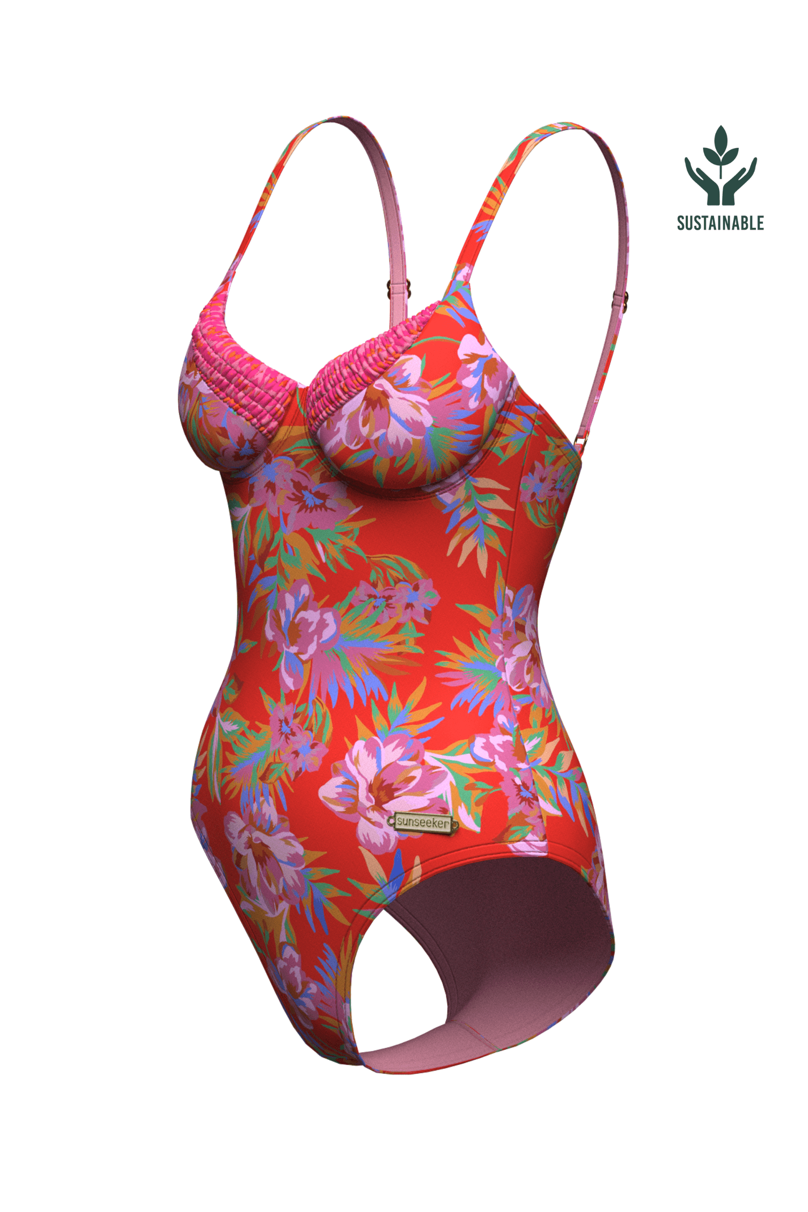 Sunseeker Joyful Florals Red Underwire Onepiece