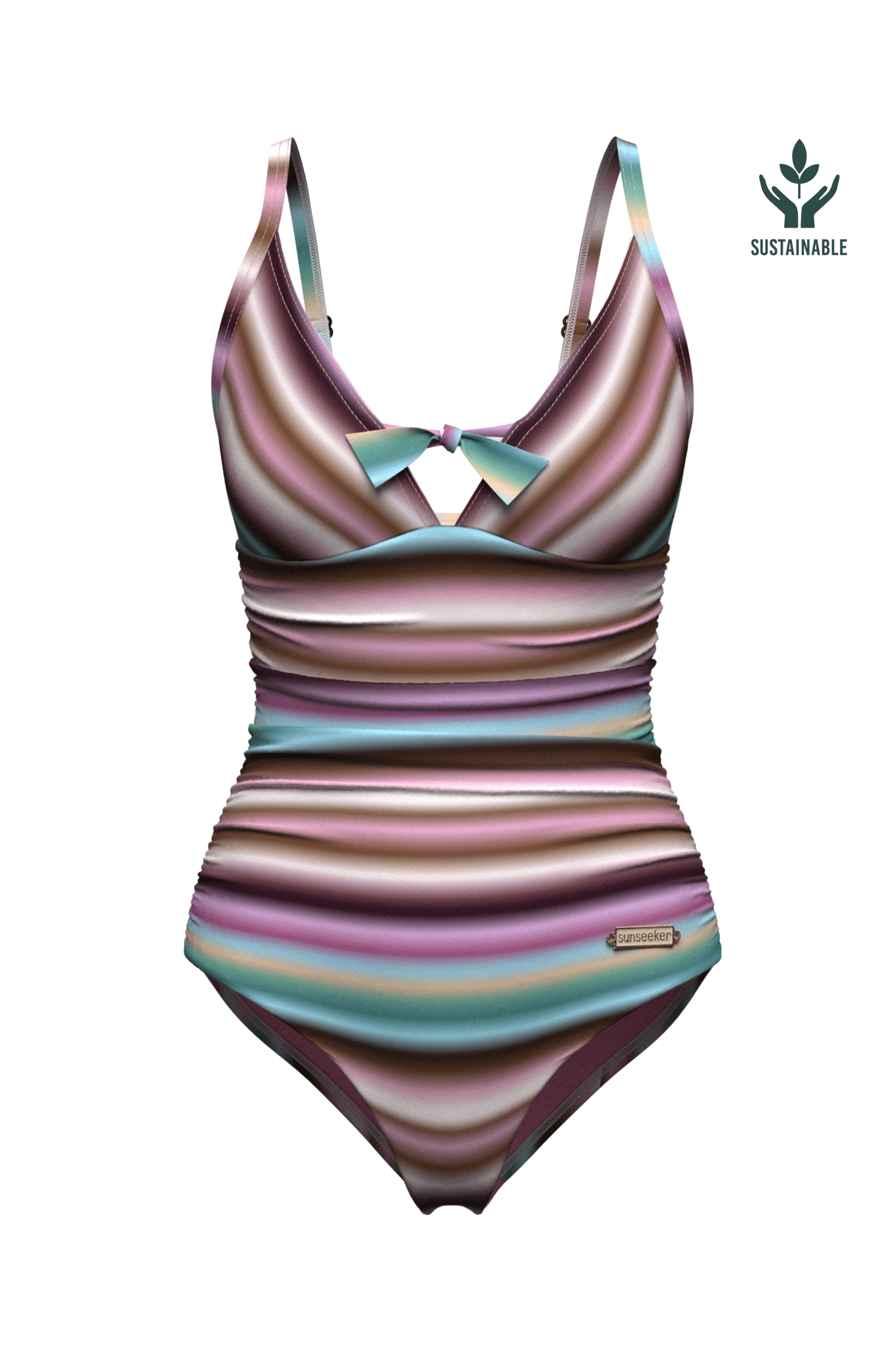 Sunset Paradiso Lavender Moulded Tie Front Onepiece