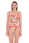 Plus Cup Onepiece Sunkissed Tropics Rust Plus Cup Key Hole One Piece - Sunseeker