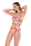 Plus Cup Onepiece Sunkissed Tropics Rust Plus Cup Key Hole One Piece - Sunseeker