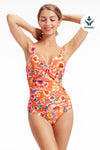 Plus Cup Onepiece Vibrant Vacation Spicy Orange Plus Cup Underwire One Piece - Sunseeker