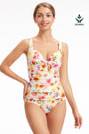 Plus Cup Onepiece Vibrant Vacation White Plus Cup Underwire One Piece - Sunseeker