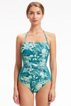 Onepiece Elevated Tropics Tropical Green Ruched One piece - Sunseeker
