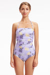 Onepiece Elevated Animal Persian Violet Ruched Underwire One piece - Sunseeker