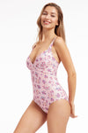 Onepiece Charmed Romance Rosa Pink Cross Front One Piece - Sunseeker