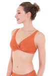 Plus Cup Bikini Tops Sunkissed Texture Rust Plus Cup Underwire Bikini Top - Sunseeker