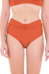 Bikini Bottoms Sunkissed Texture Rust High Waist Full Classic Pant - Sunseeker