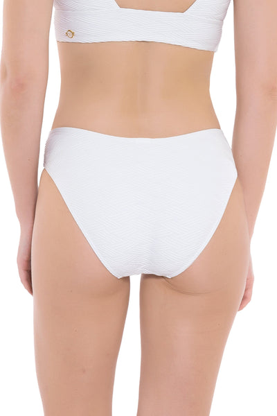 Bikini Bottoms Sunkissed Texture Off White High Cut Pant - Sunseeker