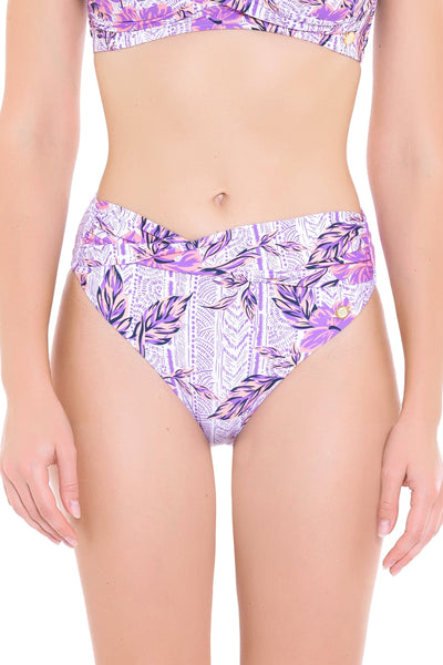 Bikini Bottoms South Pacific Hibiscus Purple Full Classic Pant - Sunseeker