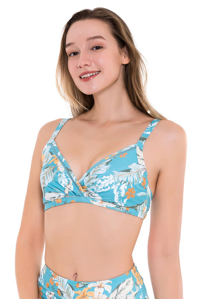 Plus Cup Bikini Tops Sunkissed Tropics Aqua Haze Plus Cup Underwire Bikini Top - Sunseeker