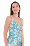 Plus Cup Bikini Tops Sunkissed Tropics Aqua Haze Plus Cup Tankini Top - Sunseeker