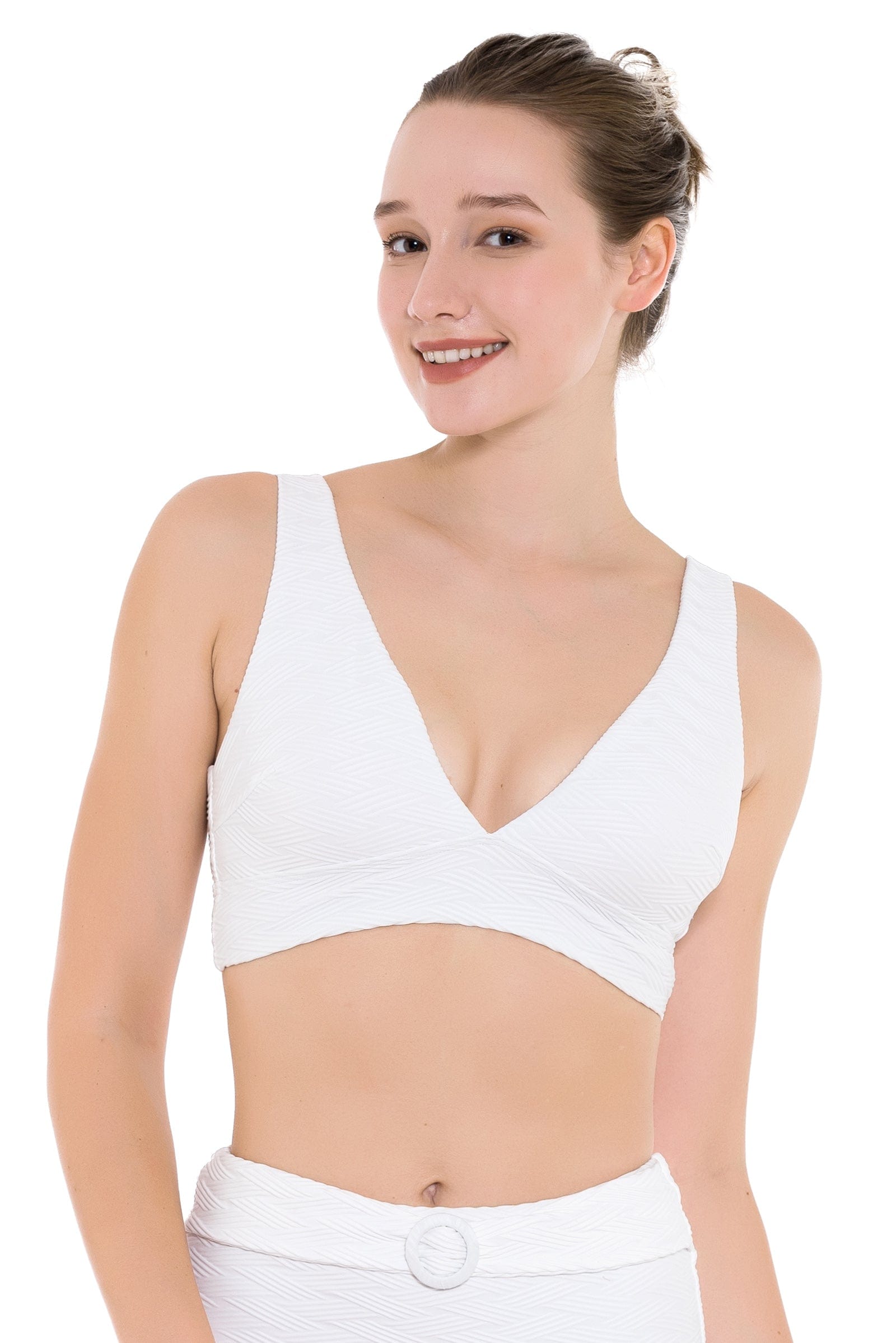 Bikini Tops Sunkissed Texture Off White Triangle Top - Sunseeker
