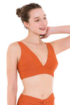 Bikini Tops Sunkissed Texture Rust Triangle Top - Sunseeker