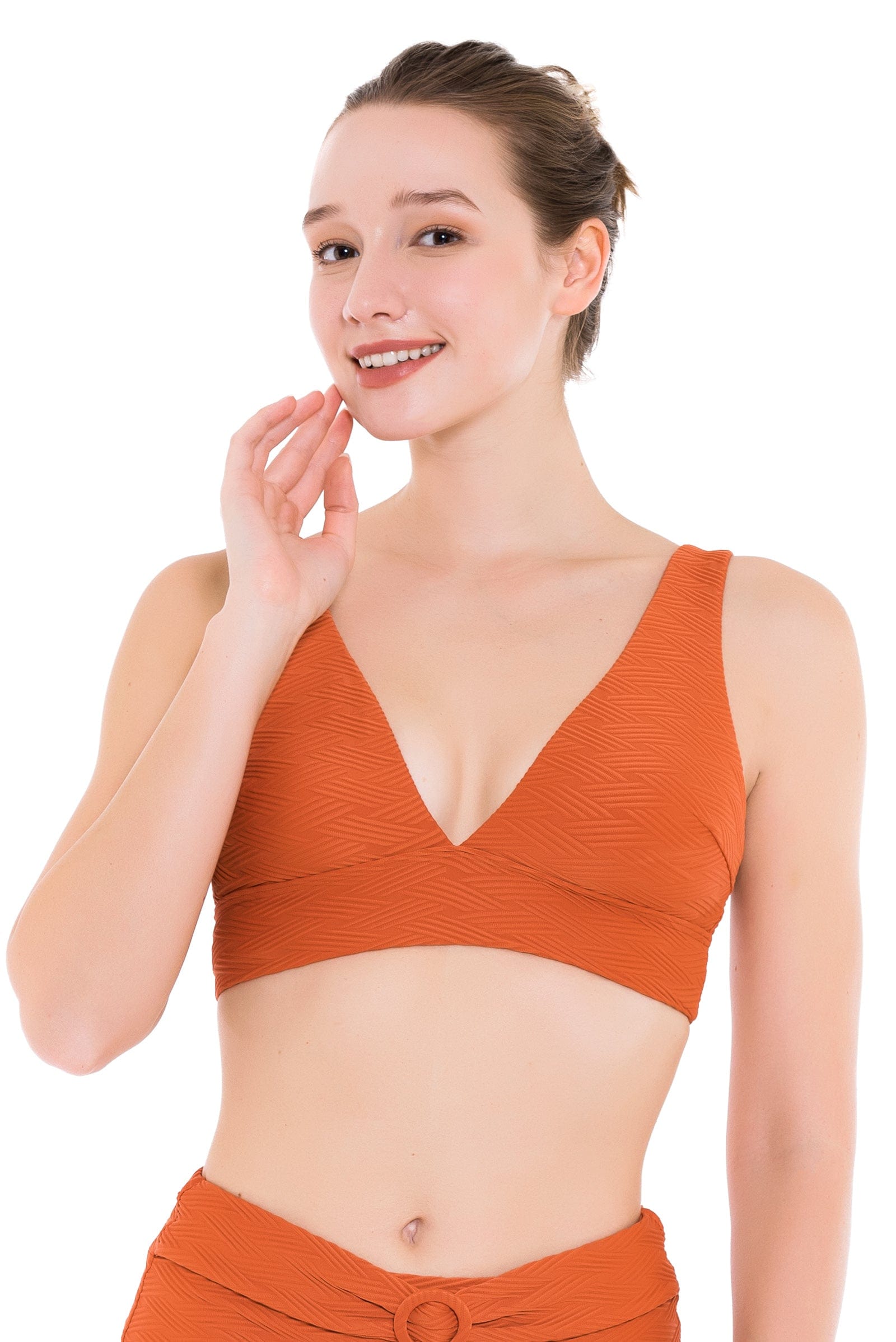 Bikini Tops Sunkissed Texture Rust Triangle Top - Sunseeker