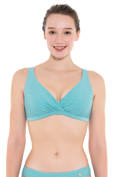 Plus Cup Bikini Tops Sunkissed Texture Aqua Haze Plus Cup Underwire Bikini Top - Sunseeker