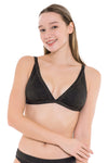 Bikini Tops Sunkissed Shimmer Black High Triangle Top - Sunseeker