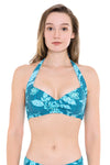 Bikini Tops South Pacific Hibiscus Ocean Halter Bikini Top - Sunseeker