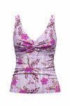 Plus Cup Bikini Tops South Pacific Hibiscus Purple Plus Cup Tankini Top - Sunseeker