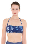 Bikini Tops South Pacific Palm Navy Bandeau Top - Sunseeker