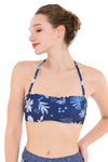 Bikini Tops South Pacific Palm Navy Bandeau Top - Sunseeker