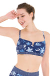 Plus Cup Bikini Tops South Pacific Palm Navy Plus Cup Bikini Top - Sunseeker
