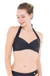 Bikini Tops Core Solid Black Halter Bikini Top - Sunseeker