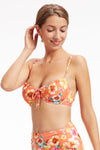 Bikini Tops Vibrant Vacation Spicy Orange Ruched Underwire Bikini Top - Sunseeker