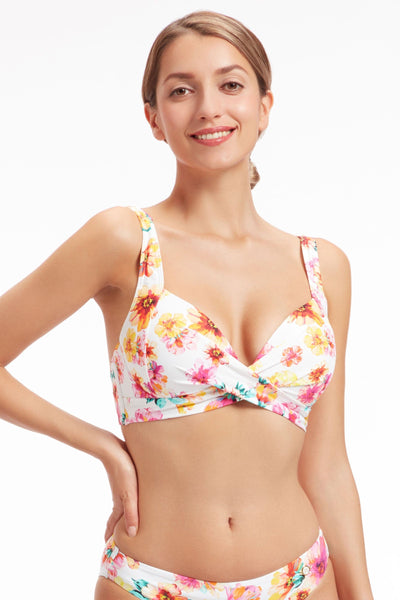 Plus Cup Bikini Tops Vibrant Vacation White Plus Cup Underwire Bikini Top - Sunseeker