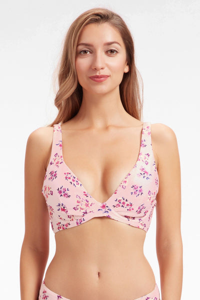 Plus Cup Bikini Tops Charmed Romance Rosa Pink Plus Cup Underwire Bikini Top - Sunseeker