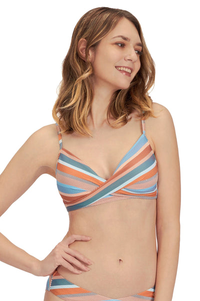 Bikini Tops Baydere Stripe Flamingo Cross Front Bikini Top - Sunseeker