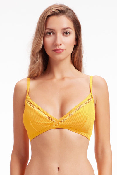 Bikini Tops Tactile Comfort Saffron Yellow Bralette Top - Sunseeker