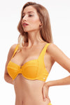 Plus Cup Bikini Tops Tactile Comfort Saffron Yellow Plus Cup Underwire Bikini Top - Sunseeker