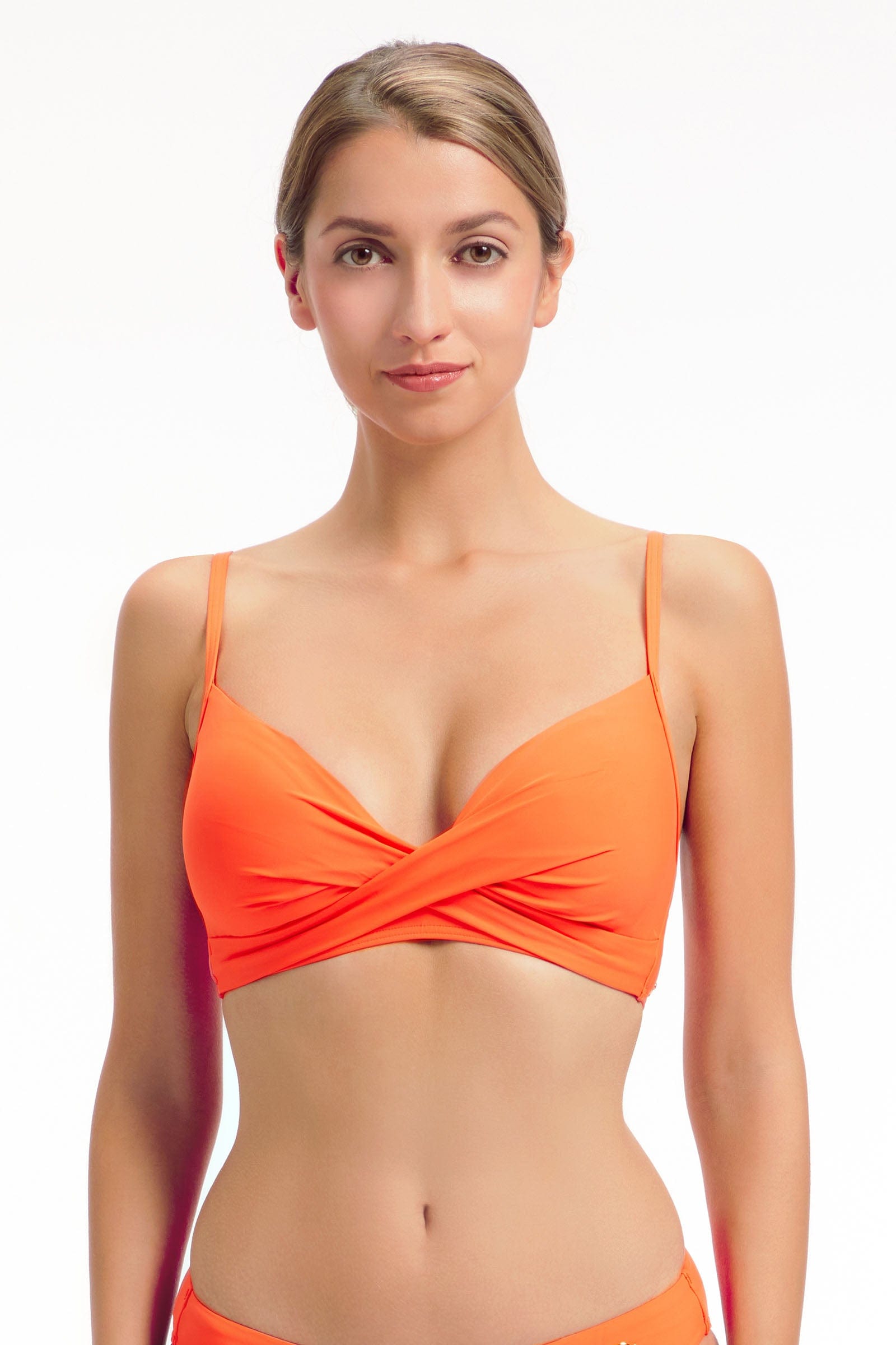 Sunseeker Core Solid Fiesta Cross Front Bikini Top