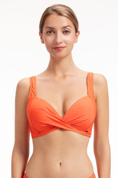 Plus Cup Bikini Tops Core Solid Fiesta Plus Cup Underwire Bikini Top - Sunseeker