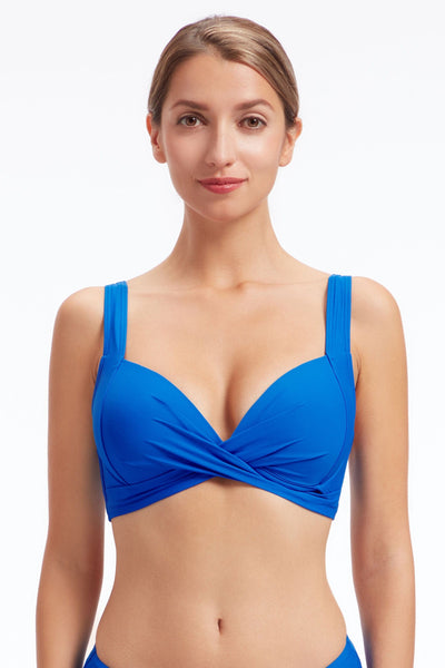 Plus Cup Bikini Tops Core Solid Surf the Web Plus Cup Underwire Bikini Top - Sunseeker