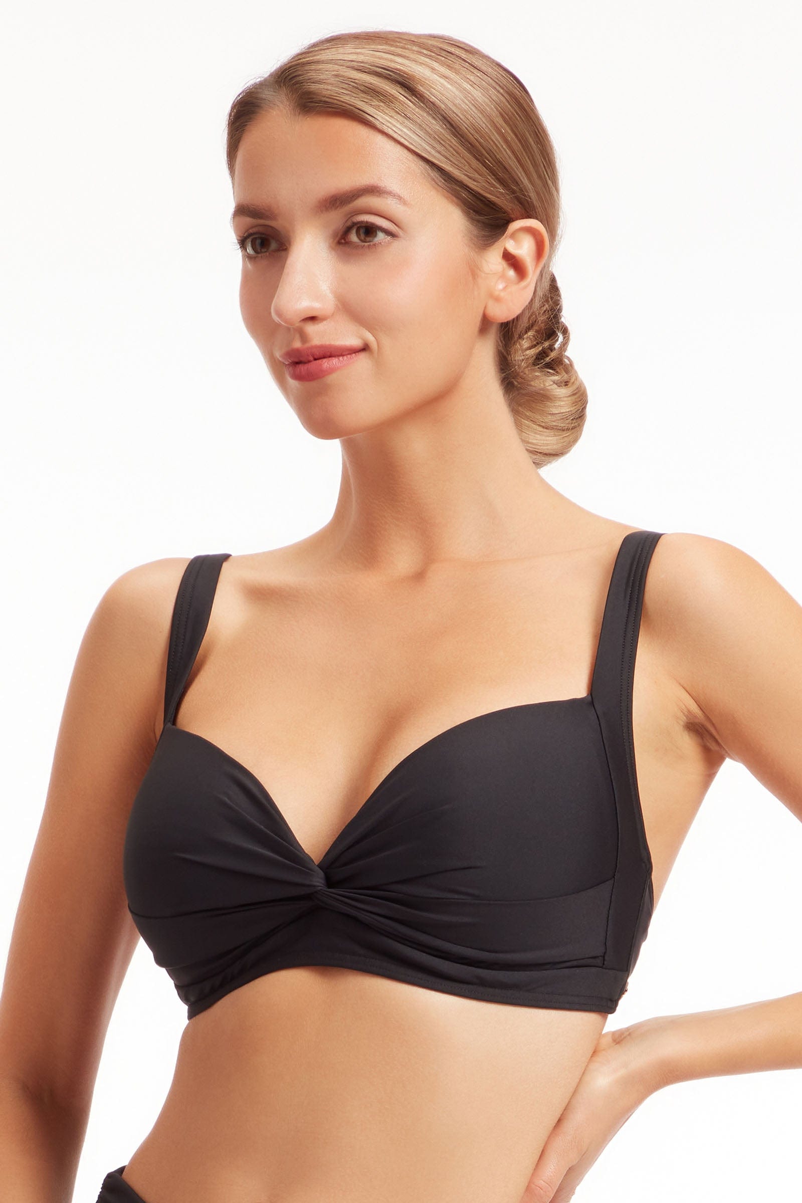 Plus Core Bikini Sunseeker - Solid Black Cup Top