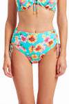 Bikini Bottoms Vibrant Vacation Sky Blue Ruched Full Classic Pant - Sunseeker