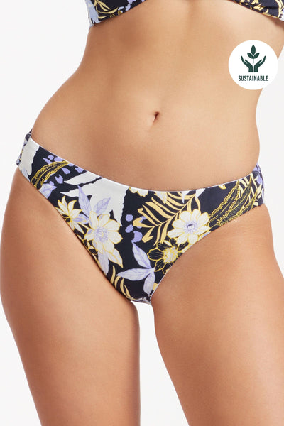 Bikini Bottoms Elevated Tropics Sailor Blue Reversible Classic Pant - Sunseeker