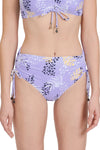 Bikini Bottoms Elevated Animal Persian Violet Ruched Full Classic Pant - Sunseeker